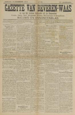 Gazette van Beveren-Waas 14/12/1913