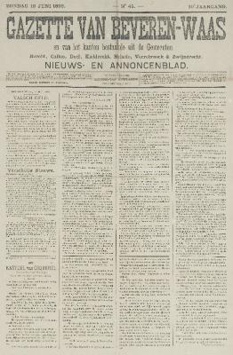 Gazette van Beveren-Waas 18/06/1893