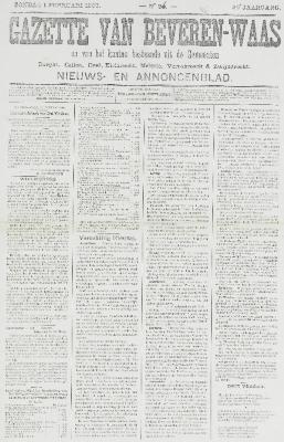 Gazette van Beveren-Waas 01/02/1903