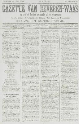 Gazette van Beveren-Waas 28/06/1903