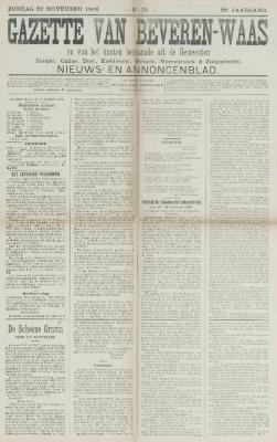 Gazette van Beveren-Waas 22/11/1908