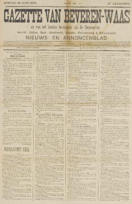 Gazette van Beveren-Waas 16/06/1895
