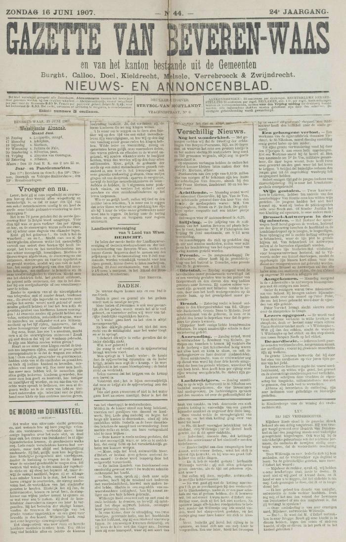 Gazette van Beveren-Waas 16/06/1907