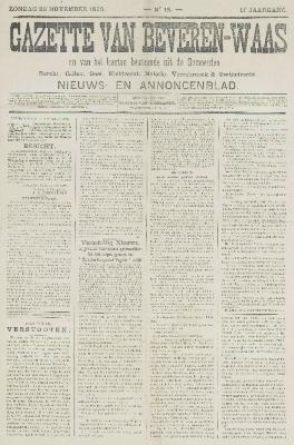 Gazette van Beveren-Waas 26/11/1893