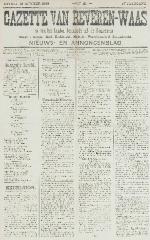 Gazette van Beveren-Waas 29/10/1899