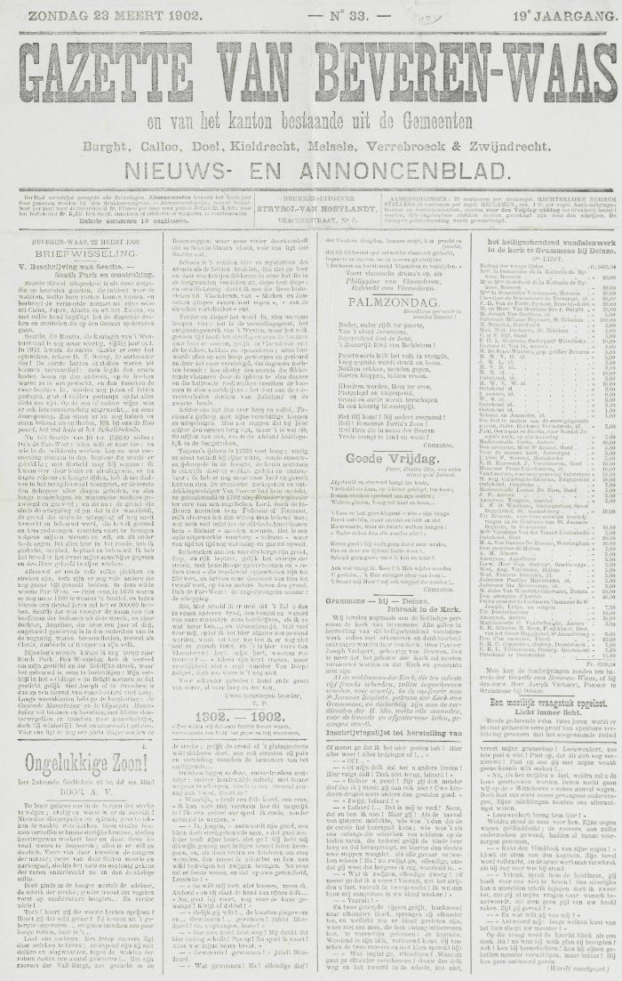 Gazette van Beveren-Waas 23/03/1902