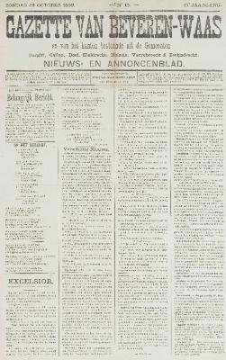 Gazette van Beveren-Waas 29/10/1899