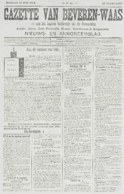 Gazette van Beveren-Waas 29/05/1904