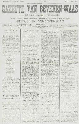 Gazette van Beveren-Waas 13/04/1902