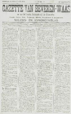 Gazette van Beveren-Waas 26/02/1899