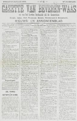 Gazette van Beveren-Waas 11/01/1903