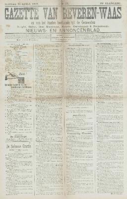 Gazette van Beveren-Waas 26/04/1908