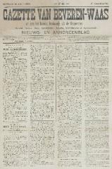 Gazette van Beveren-Waas 21/07/1889