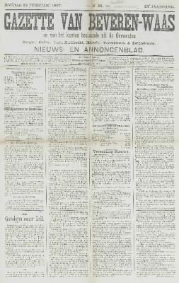 Gazette van Beveren-Waas 25/02/1906