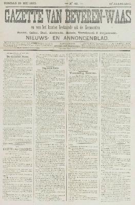 Gazette van Beveren-Waas 28/05/1893