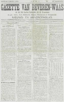 Gazette van Beveren-Waas 05/03/1905