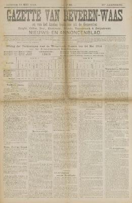 Gazette van Beveren-Waas 31/05/1914