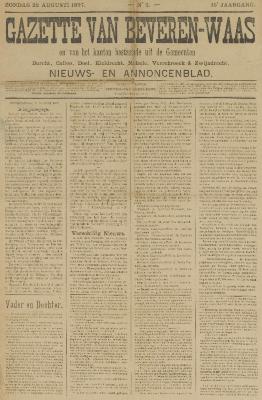 Gazette van Beveren-Waas 22/08/1897