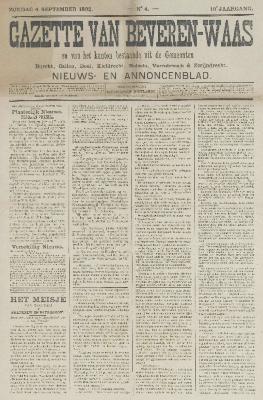 Gazette van Beveren-Waas 04/09/1892