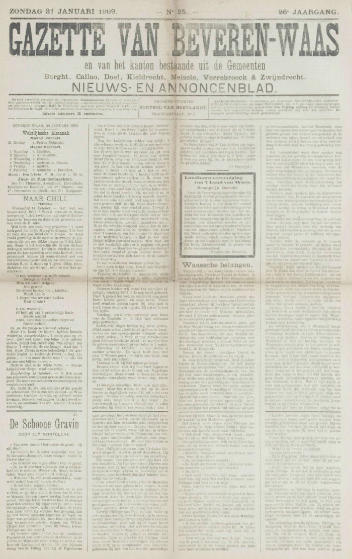 Gazette van Beveren-Waas 31/01/1909