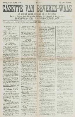 Gazette van Beveren-Waas 14/06/1908