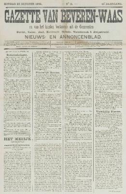 Gazette van Beveren-Waas 23/10/1892