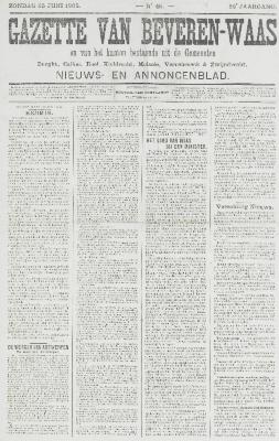 Gazette van Beveren-Waas 25/06/1905