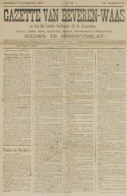 Gazette van Beveren-Waas 07/11/1897