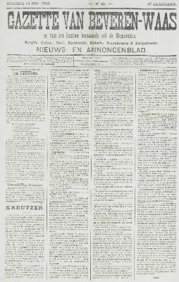 Gazette van Beveren-Waas 14/05/1899