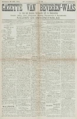 Gazette van Beveren-Waas 28/05/1911