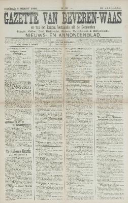 Gazette van Beveren-Waas 08/03/1908