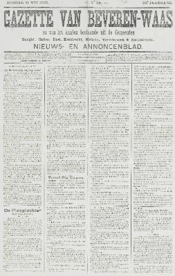 Gazette van Beveren-Waas 31/05/1903