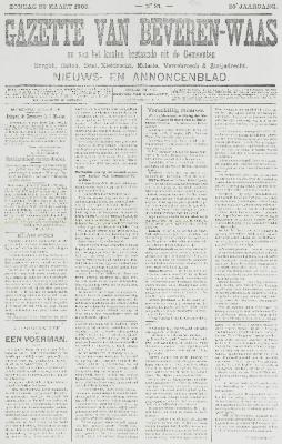 Gazette van Beveren-Waas 29/03/1903