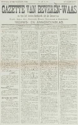 Gazette van Beveren-Waas 16/09/1900