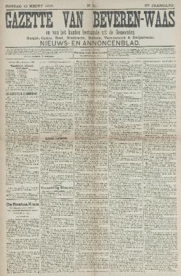 Gazette van Beveren-Waas 13/03/1910