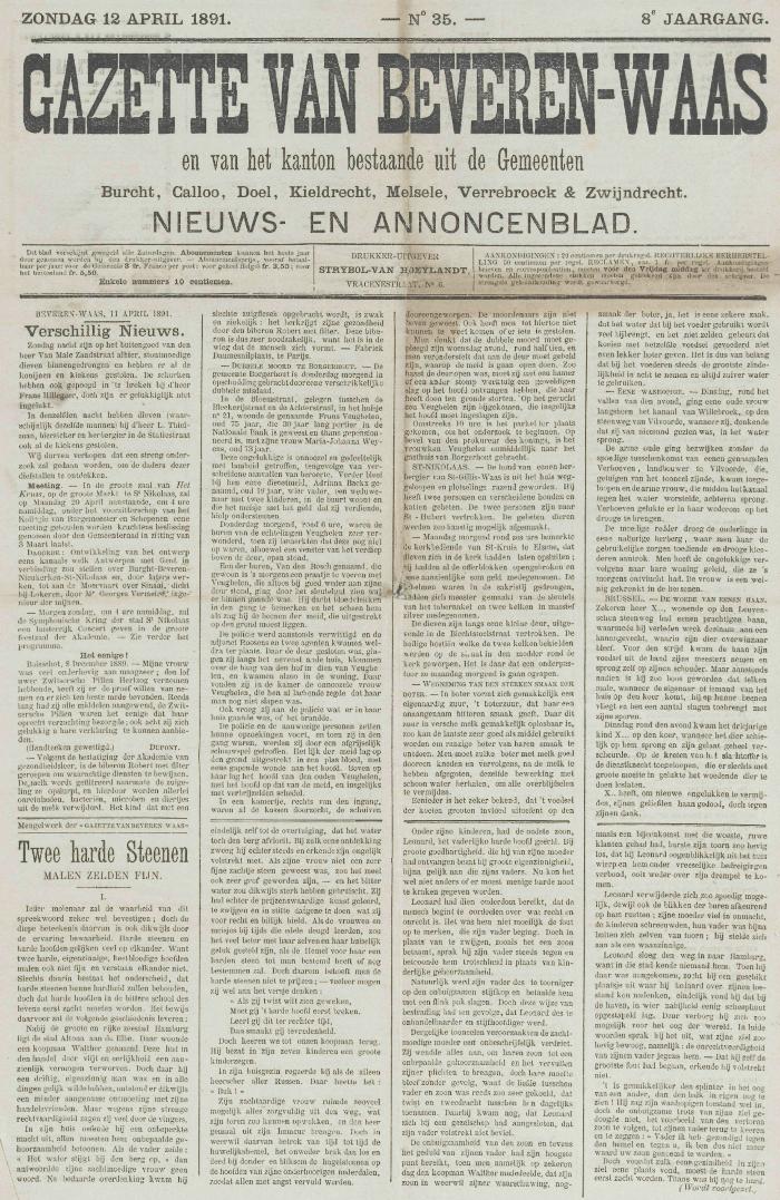 Gazette van Beveren-Waas 12/04/1891