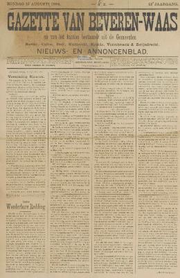 Gazette van Beveren-Waas 19/08/1894