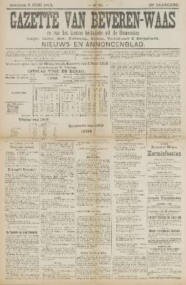 Gazette van Beveren-Waas 09/06/1912