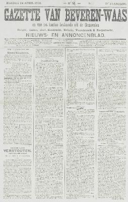 Gazette van Beveren-Waas 24/04/1904