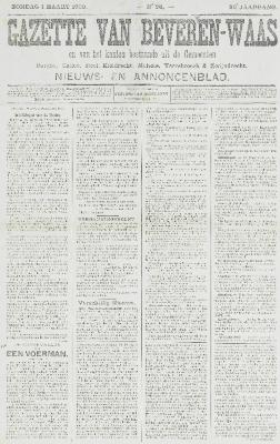 Gazette van Beveren-Waas 01/03/1903