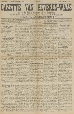 Gazette van Beveren-Waas 11/12/1910