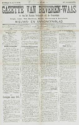 Gazette van Beveren-Waas 08/07/1906