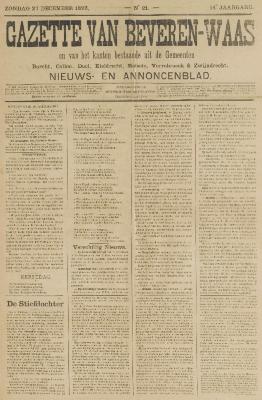 Gazette van Beveren-Waas 27/12/1896