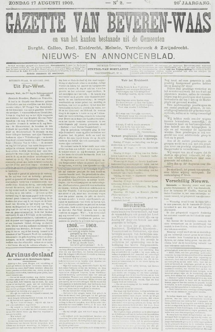 Gazette van Beveren-Waas 17/08/1902