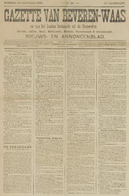 Gazette van Beveren-Waas 30/01/1898