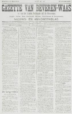 Gazette van Beveren-Waas 21/05/1905