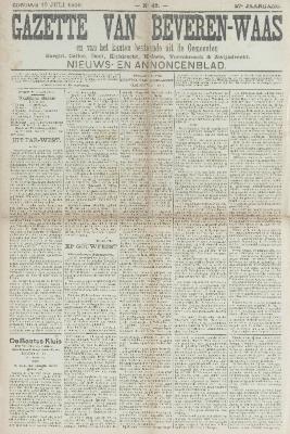 Gazette van Beveren-Waas 10/07/1910