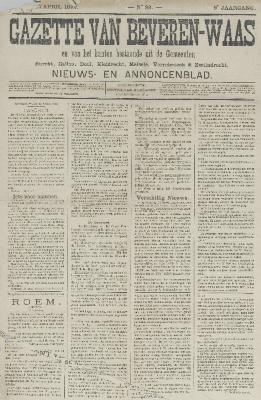 Gazette van Beveren-Waas 17/04/1892