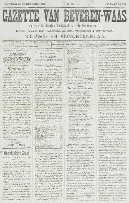 Gazette van Beveren-Waas 23/02/1902