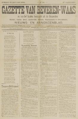 Gazette van Beveren-Waas 19/01/1896